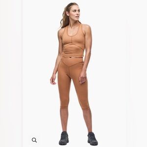 Indyeva Cropped Peky High Waist Golden Brown Leggings Small